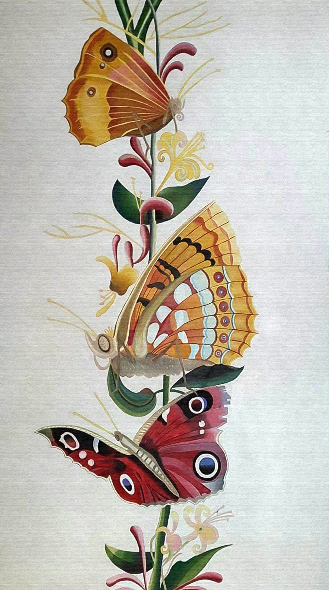 Butterflies on a stem